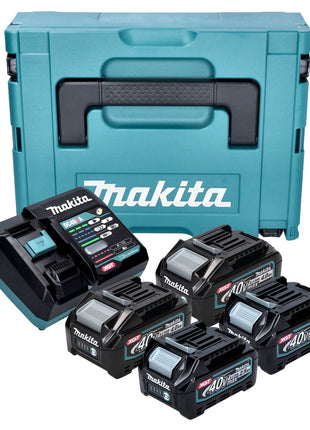 Makita Power Source Kit 2x BL 4025 Akku 40 V max. 2,5 Ah XGT + 2x BL 4040 Akku 40 V max. 4,0 Ah XGT +  DC 40 RA Ladegerät + Makpac