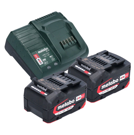 Metabo Basic Set 2x batería Li-Power 18 V 4,0 Ah + cargador Metabo SC 30 12 - 18 V