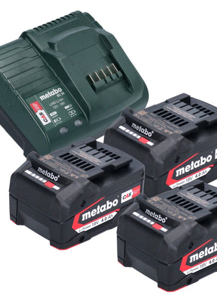 Metabo Basic Set 3x Batteries Li-Power 18 V 4,0 Ah + Chargeur Metabo SC 30 12 - 18 V