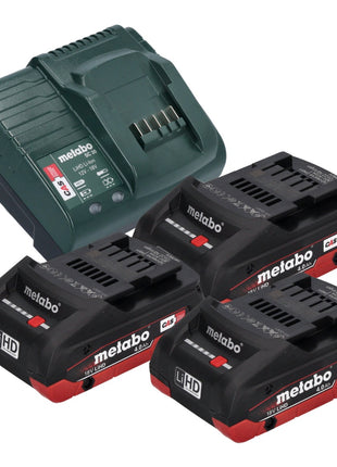 Metabo Basic Set 3x LiHD Akkupack 18 V 4,0 Ah ( 3x 625367000 ) + Metabo SC 30 Ladegerät 12 - 18 V ( 316067840 ) - Toolbrothers