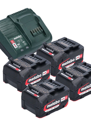 Metabo Basic Set 4x Batteries Li-Power 18 V 4,0 Ah + chargeur Metabo SC 30 12 - 18 V