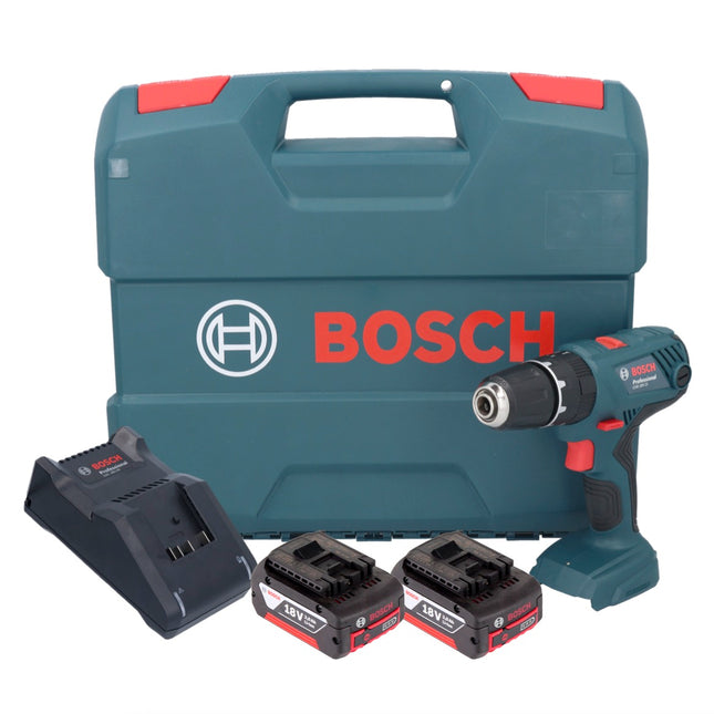Taladro percutor inalámbrico Bosch GSB 18V-21 18 V 55 Nm + 2x baterías 3,0 Ah + cargador + maletín L