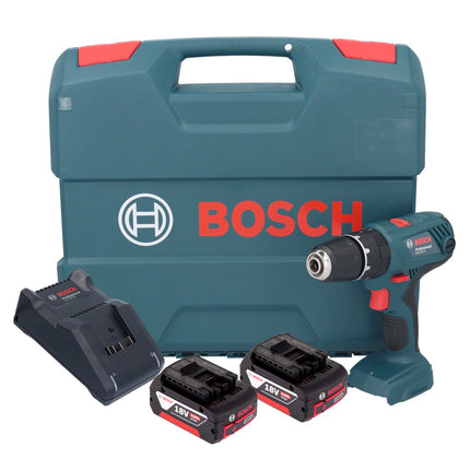 Bosch GSB 18V-21 trapano a percussione a batteria 18 V 55 Nm + 2x batteria ricaricabile 4,0 Ah + caricabatterie + valigetta a L