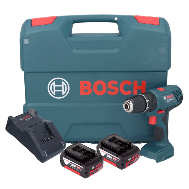 Taladradora de percusión a batería Bosch GSB 18V-21 18 V 55 Nm + 2x acumulador 4,0 Ah + cargador + maletín en L