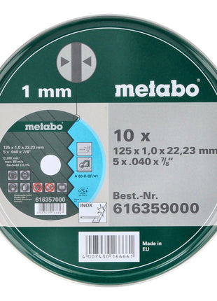 Metabo TF41 Trennscheibe Inox SP 125 x 1,0 x 22,23 mm 10 Stk. ( 616359000 ) - Toolbrothers