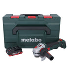 Metabo WB 18 LTX BL 15-125 Quick amoladora angular sin cable 18 V 125 mm sin escobillas + 1x batería recargable 4,0 Ah + metaBOX - sin cargador