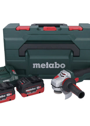 Metabo WB 18 LTX BL 15-125 Amoladora angular de batería Quick 18 V 125 mm sin escobillas + 2x batería 8,0 Ah + cargador + metaBOX