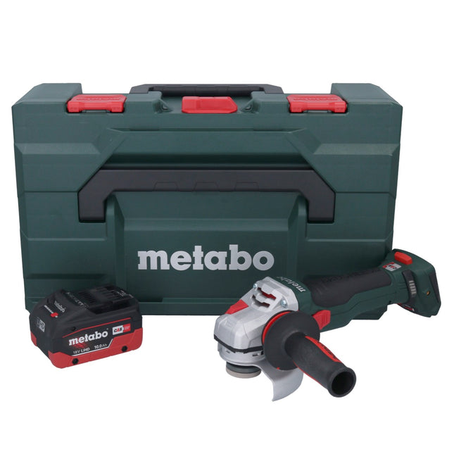 Metabo WB 18 LTX BL 15-125 Quick amoladora angular sin cable 18 V 125 mm sin escobillas + 1x batería recargable 10,0 Ah + metaBOX - sin cargador