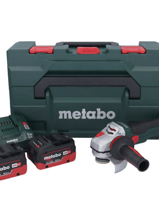 Metabo WB 18 LTX BL 15-125 Amoladora angular de batería Quick 18 V 125 mm sin escobillas + 2x batería 10,0 Ah + cargador + metaBOX