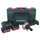 Metabo WB 18 LTX BL 15-125 Amoladora angular de batería Quick 18 V 125 mm sin escobillas + 2x batería 10,0 Ah + cargador + metaBOX