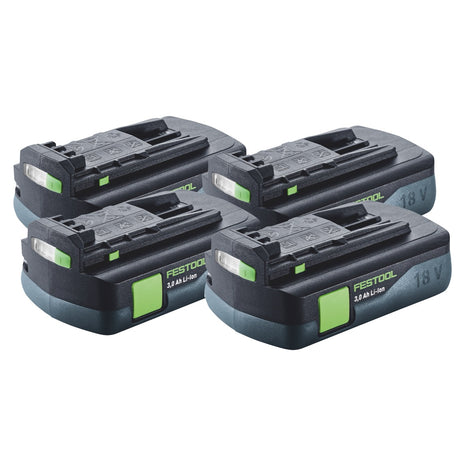 Festool Akku Set 4x BP 18 Li 3,0 C Akku 18 V 3,0 Ah / 3000 mAh Li-Ion ( 4x 577658 ) mit Ladestandanzeige - Toolbrothers