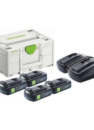 Festool Energie Set 4x BP 18 Li 3,0 C Akku 18 V 3,0 Ah / 3000 mAh Li-Ion ( 4x 577658 ) + TCL 6 DUO Doppel Ladegerät ( 577017 ) + Systainer - Toolbrothers