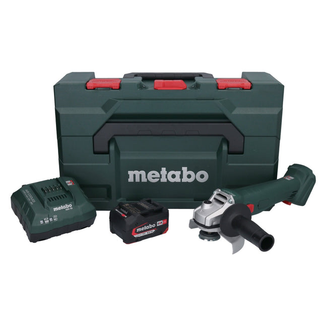 Metabo W 18 L 9-125 cordless angle grinder 18 V 125 mm + 1x battery pack 4.0 Ah + charger + metaBOX