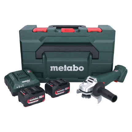 Smerigliatrice angolare a batteria Metabo W 18 7-125 18 V 125 mm + 2x batteria 4,0 Ah + caricatore + metaBOX ( 602371510 )