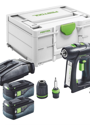 Festool C 18-Basic Akku Bohrschrauber 18 V 45 Nm Brushless + 2x Akku 5,0 Ah + Ladegerät + Systainer - Toolbrothers