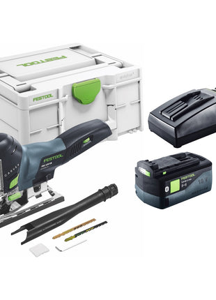 Festool CARVEX PSC 420-Basic scie sauteuse pendulaire sur batterie 18 V 120 mm sans balais + 1x batterie 5,0 Ah + chargeur + systainer