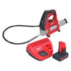 Milwaukee M12 GG-501 cordless grease gun 12 V 562 bar + 1x rechargeable battery 5.0 Ah + charger