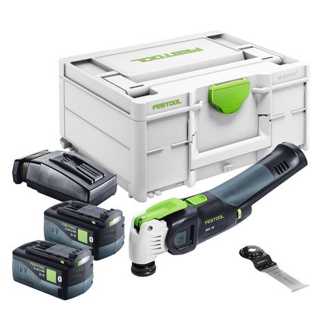 Festool VECTURO OSC 18 E-Basic Akku Oszillierer 18 V Starlock Max Brushless + 2x Akku 5,0 Ah + Ladegerät + Systainer - Toolbrothers