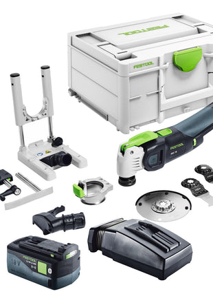 Festool VECTURO OSC 18 E-Basic Set Akku Oszillierer 18 V Starlock Max Brushless + 1x Akku 5,0 Ah + Ladegerät + 7 tlg. Zubehör Set + Systainer - Toolbrothers