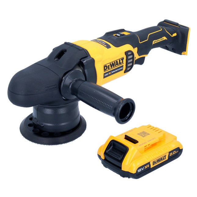 DeWalt DCM 848 N Akku Exzenterpolierer 18 V 125 mm Brushless + 1x Akku 2,0 Ah - ohne Ladegerät