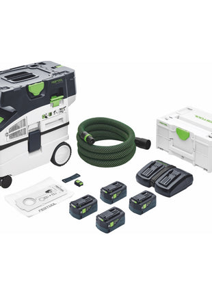 Festool CTLC MIDI I-Plus Akku Absaugmobil 36 V ( 2x 18 V ) Staubkl. L ( 577671 ) + 4x Akku 5,0 Ah + Doppelladegerät + Systainer - Toolbrothers