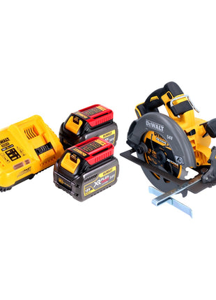 Sierra circular manual a batería DeWalt DCS 575 T2 54 V FlexVolt 190 mm sin escobillas + 2x baterías 6,0 Ah + cargador