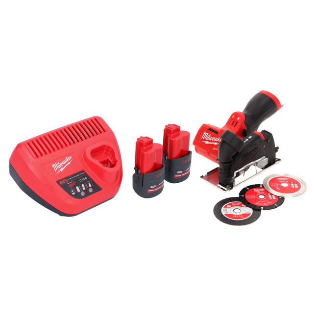 Milwaukee M12 FCOT-252 Multimaterialschneider 12 V 76 mm Brushless + 2x Akku 2,5 Ah + Ladegerät - Toolbrothers