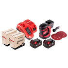 2x Set de lijado Toolbrothers TURTLE 125mm + Lijadora excéntrica a batería Milwaukee M18 BOS125-602 FC 18 V 125 mm + 2x batería 6,0 Ah + cargador