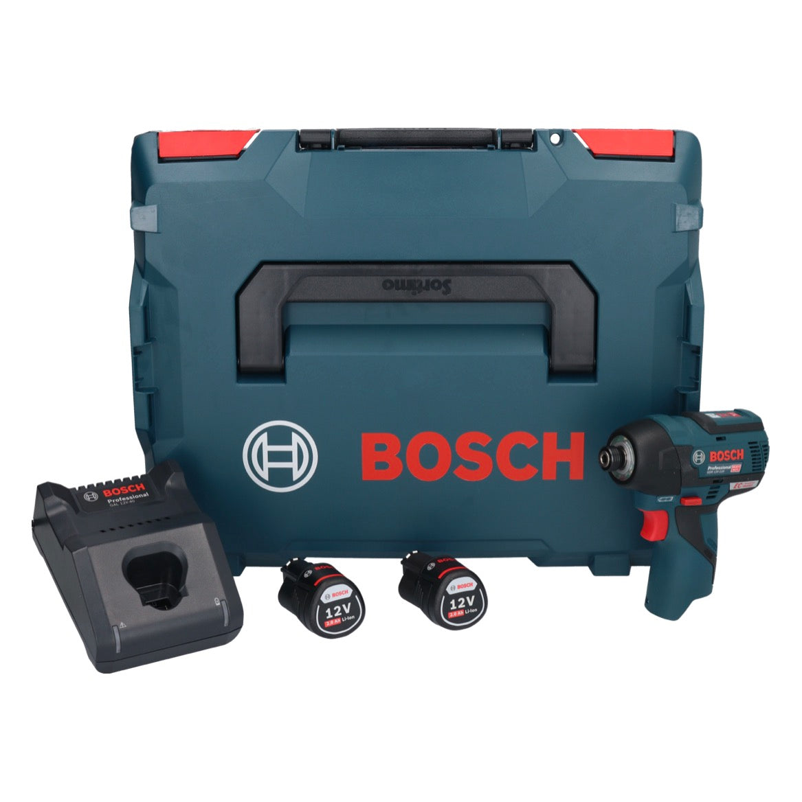 Bosch GDR 12V-110 Professional Akku Drehschlagschrauber 12 V 110 Nm 1/4" Brushless + 2x Akku 2,0 Ah + Ladegerät + L-Boxx