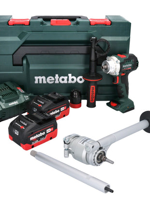 Metabo BS 18 LTX BL Q I Akku Bohrschrauber 18 V 130 Nm Brushless ( 602359770 ) + 2x Akku 5,5 Ah + Ladegerät + PowerX3 Drehmomentvorsatz + metaBOX