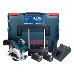 Bosch GKS 12V-26 Professional Akku Handkreissäge 12 V 85 mm + 2x Akku 2,0 Ah + Ladegerät + L-Boxx