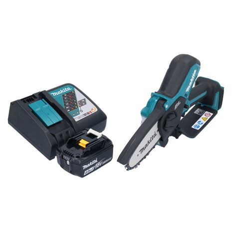 Sierra de podar a batería Makita DUC 101 RM1 18 V 10 cm sin escobillas + 1x batería 4,0 Ah + cargador