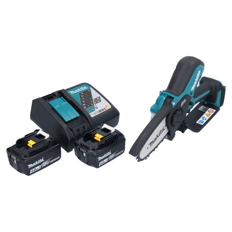 Makita DUC 101 RM akumulatorowa pilarka do przycinania 18 V 10 cm bezszczotkowa + 2x akumulator 4,0 Ah + ładowarka