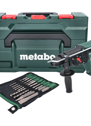 Metabo KH 18 LTX 24 Akku Kombihammer 18 V 2,1 J SDS plus + 10 tlg. Bohrer und Meißel Set + metaBOX - ohne Akku, ohne Ladegerät - Toolbrothers