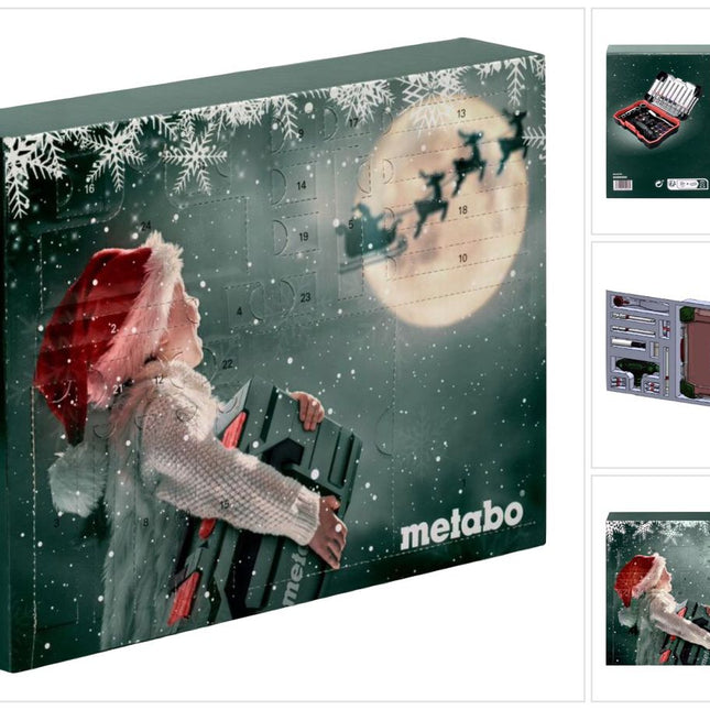 Metabo Adventskalender mit 31 tlg. Werkzeug Set ( 626694000 ) Bits / Stecknüsse / Ratsche