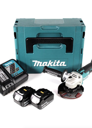 Makita DGA 504 RTJ Akku Winkelschleifer 18V 125mm Brushless + 2x Akku 5,0Ah + Ladegerät + Makpac - Toolbrothers