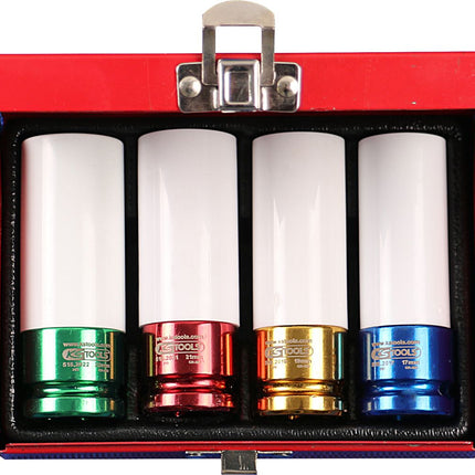 KS TOOLS 1/2" Alu-Felgen Kraft-Stecknuss-Satz, 4-tlg ( 515.1006 ) - Toolbrothers