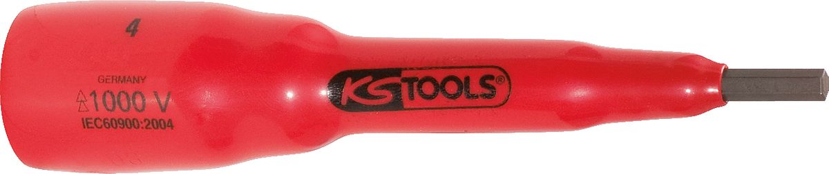 KS TOOLS Llave de vaso con punta de 1/2' y aislamiento protector para tornillos con encastre hexagonal, 5 mm, largo 118 mm ( 117.1162 )