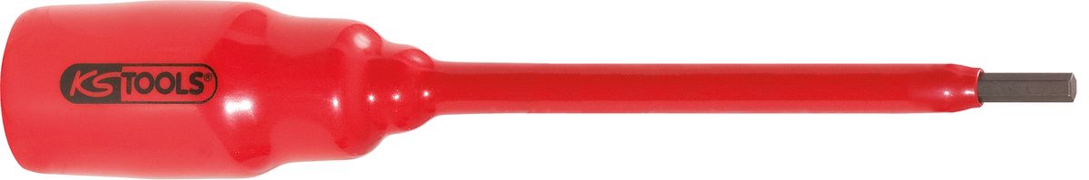 KS TOOLS Llave de vaso con punta de 1/2' y aislamiento protector para tornillos con encastre hexagonal, 5 mm, largo 267 mm ( 117.1173 )