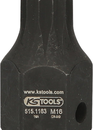 KS TOOLS 1/2" DUODRIVE Spezial-Kraft-Bit-Stecknuss XZN, M16,43mm kurz ( 515.1163 ) - Toolbrothers