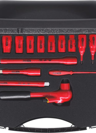 KS TOOLS Coffret de douilles isolées et cliquet, 1/2', 16 pcs ( 117.1860 )