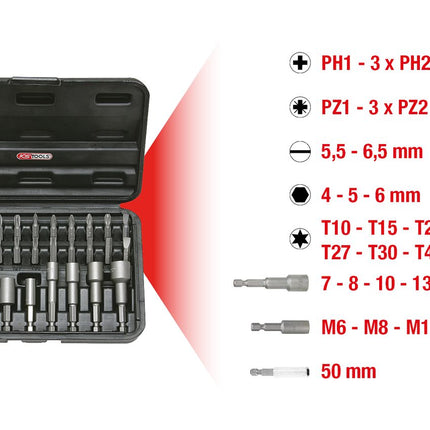 KS TOOLS 1/4" Bit- und Einschraubwerkzeug-Satz, 31-tlg ( 122.2100 ) - Toolbrothers