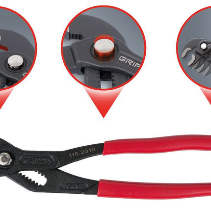 KS TOOLS Wasserpumpenzange mit Druckknopfverstellung, 240mm ( 115.2010 ) - Toolbrothers