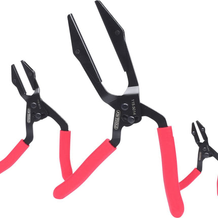 KS TOOLS Stufenloser Schlauch-Abklemm-Zangen-Satz, abgewinkelt, 3-tlg ( 115.5010 ) - Toolbrothers