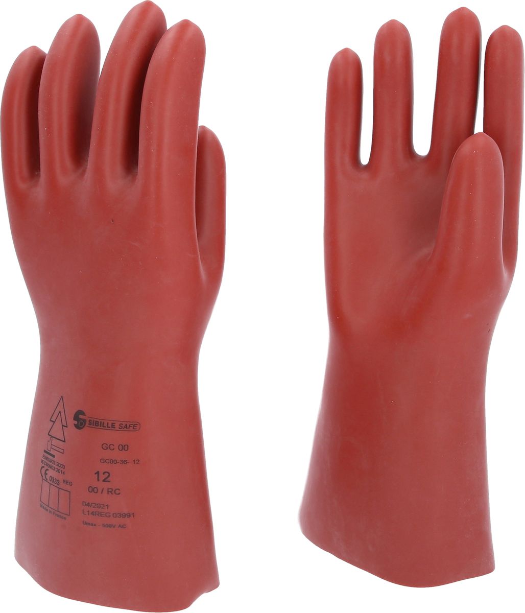 KS TOOLS Guanto di protezione da elettricista con protezione meccanica, taglia 12, classe 00, rosso ( 117.0068 )