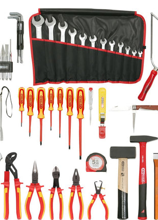 KS TOOLS Mallette à outils d'électricien Premium, sac en nylon, 132 pièces ( 117.0190 )