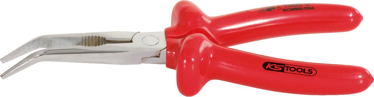 KS TOOLS 1000V Flachrundzange, gebogen, 160mm ( 117.1294 )