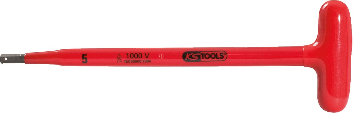 KS TOOLS Clé mâle à six pans creux poignée en T avec revêtement isolant, 12x200 mm ( 117.1693 )