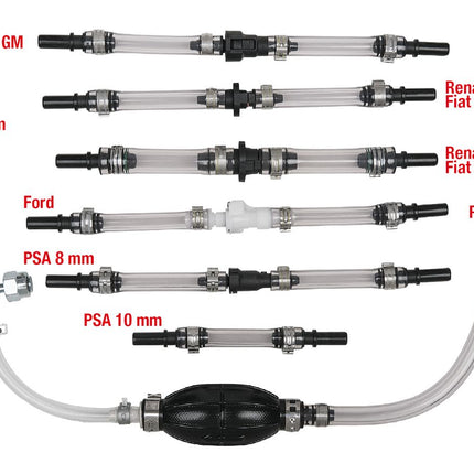 KS TOOLS Diesel-Entlüftungs-/Vorbefüllungs-Satz, 7-tlg ( 150.9030 ) - Toolbrothers