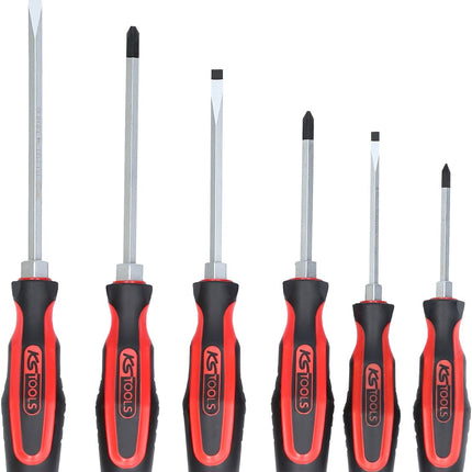 KS TOOLS ERGOTORQUEmax Schlagkappen-Schraubendreher-Satz, 6-tlg Schlitz, PZ ( 151.1165 ) - Toolbrothers
